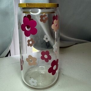 16oz, designed vinyl flower cup